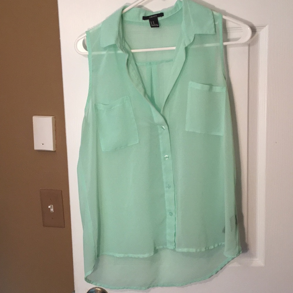 Mint green tank top